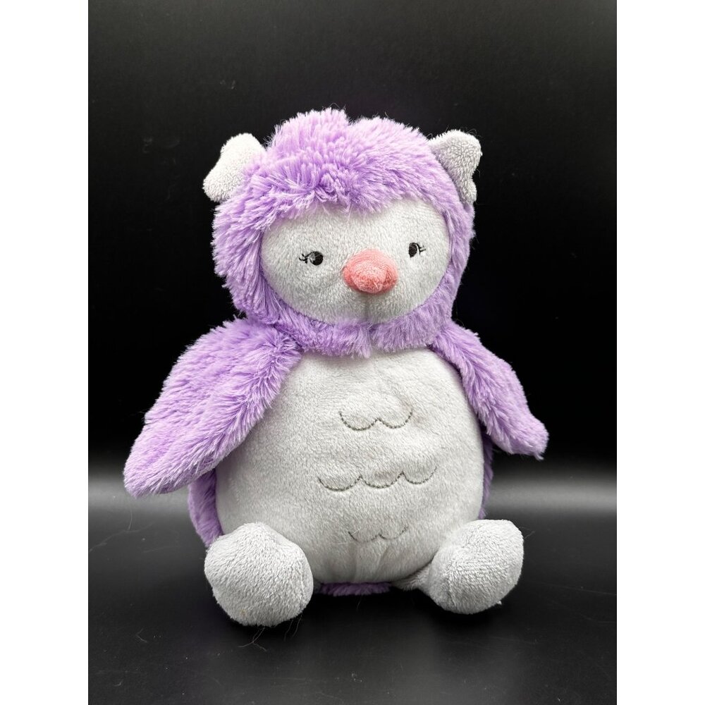Carter’s Purple and White Plush Owl Stuffed Animal 2017 Super Soft Bird Lovey 9”